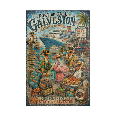 Port of Call: Galveston jigsaw puzzle – original artwork by The Glass Tattoo Company