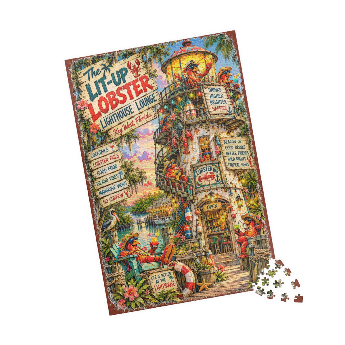 The Lit-Up Lobster Lighthouse Lounge Jigsaw Puzzle