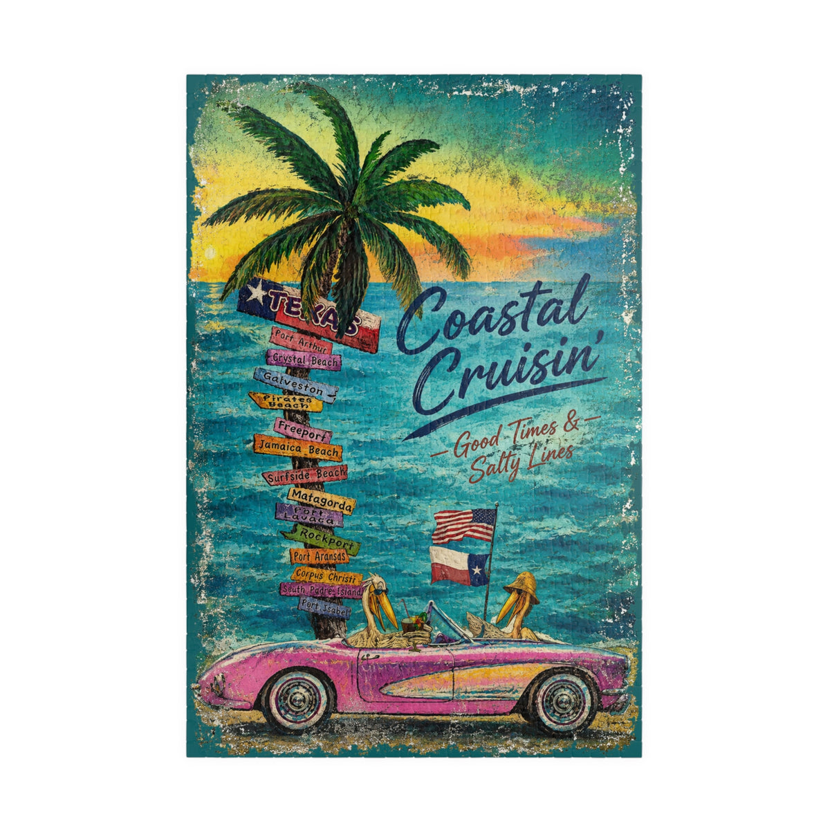 Coastal Cruisin' jigsaw puzzle – original artwork by The Glass Tattoo Company