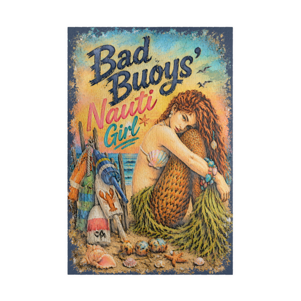 Bad Buoys' Nauti Girl jigsaw puzzle – original artwork by The Glass Tattoo Company