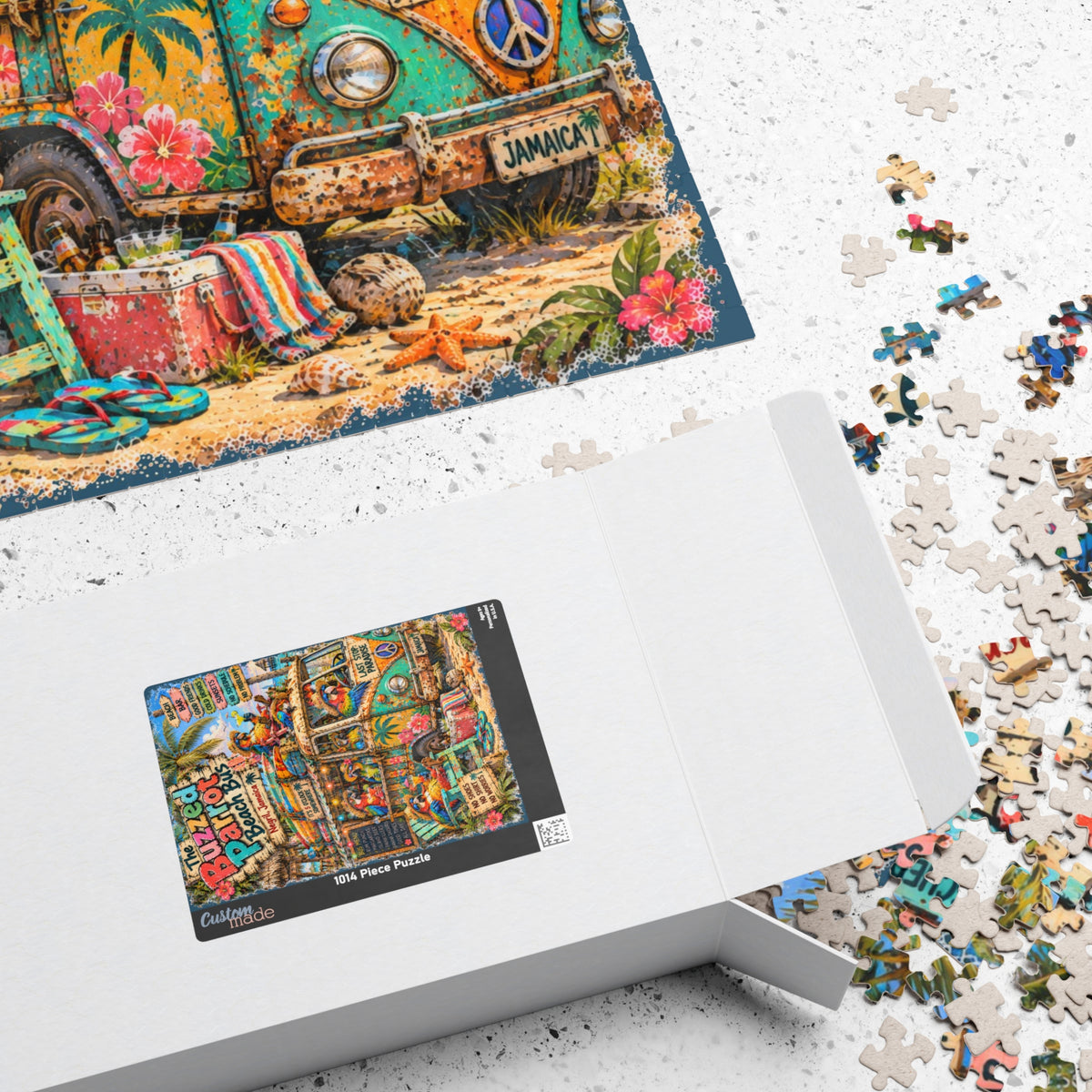 The Buzzed Parrot Beach Bus Jigsaw Puzzle