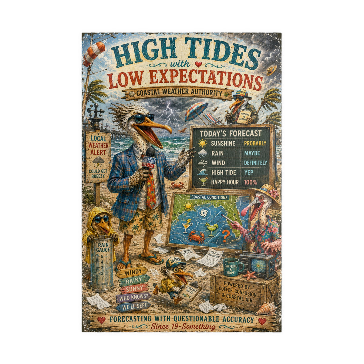 High Tides & Low Expectations jigsaw puzzle – original artwork by The Glass Tattoo Company