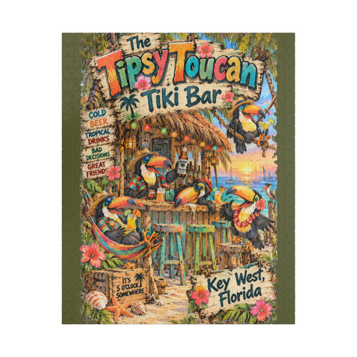 Tipsy Toucan Tiki Bar Jigsaw Puzzle