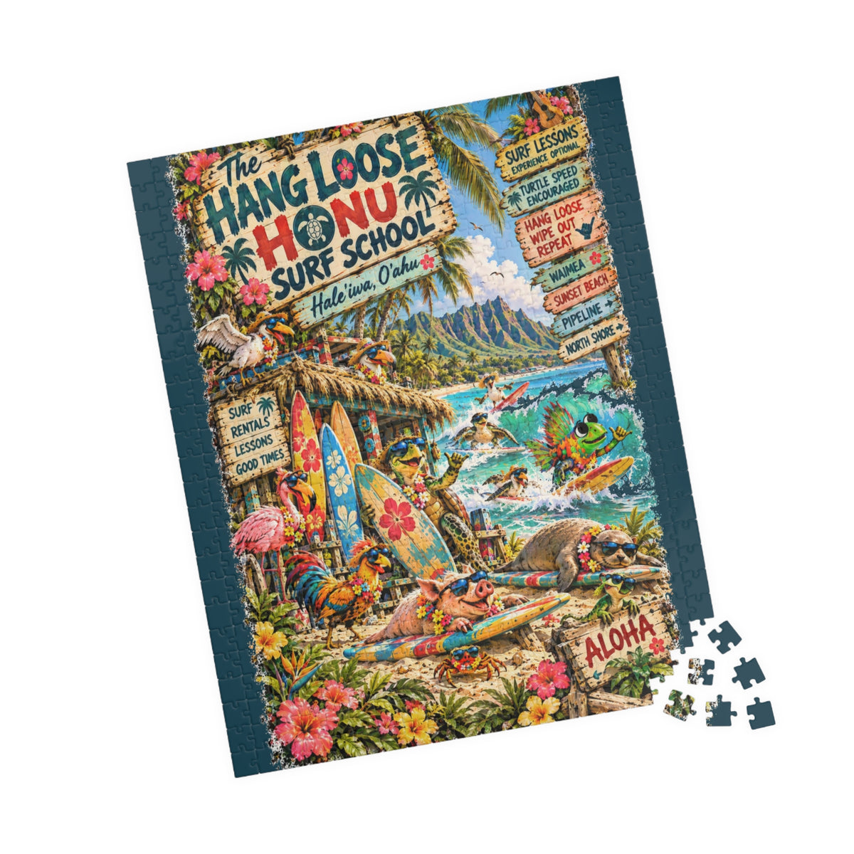 The Hang Loose Honu Surf School Jigsaw Puzzle
