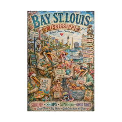 Bay St. Louis Mississippi jigsaw puzzle – original artwork by The Glass Tattoo Company