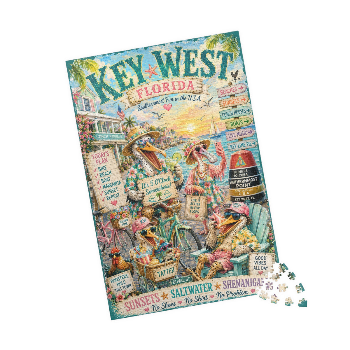 Key West Florida - Conch Crew jigsaw puzzle, alternate view 3