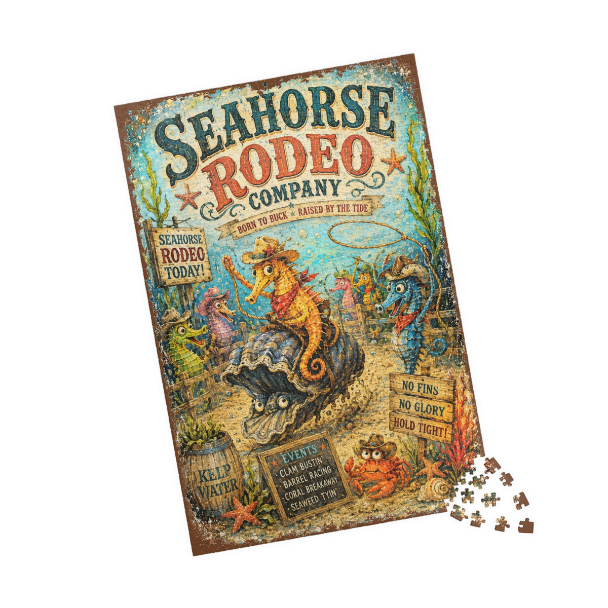 Seahorse Rodeo Company jigsaw puzzle, alternate view 3