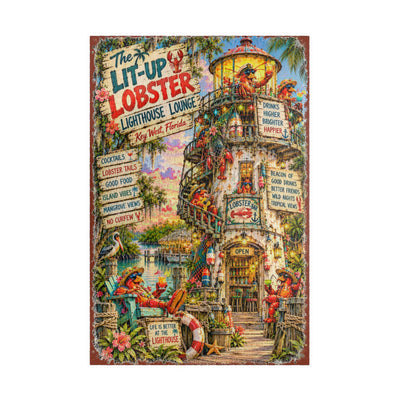 The Lit-Up Lobster Lighthouse Lounge jigsaw puzzle – original artwork by The Glass Tattoo Company