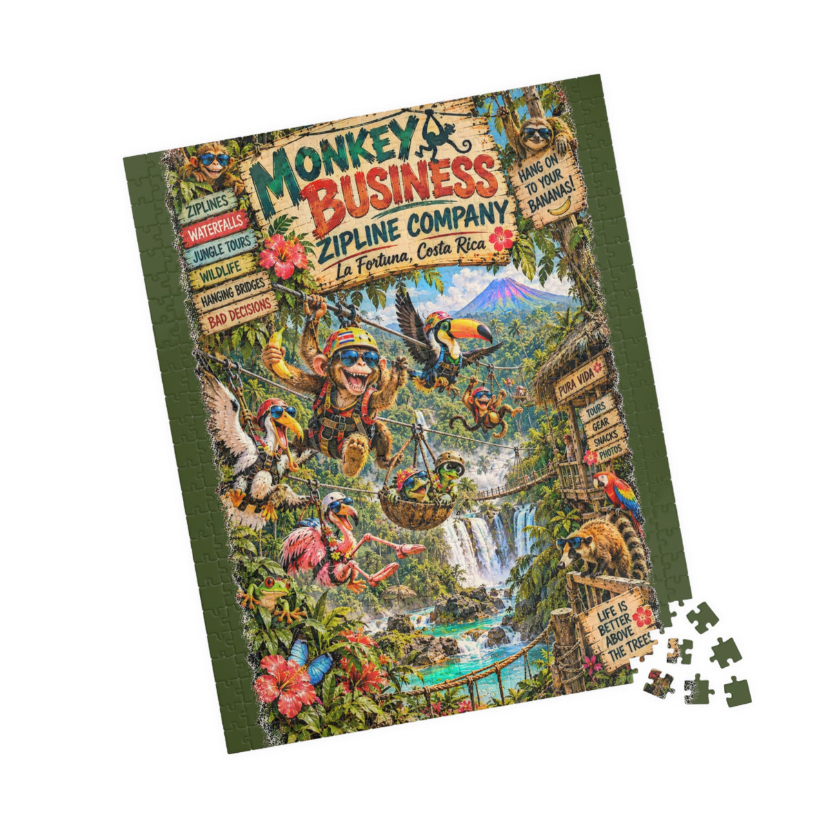 Monkey Business Zipline Company Jigsaw Puzzle