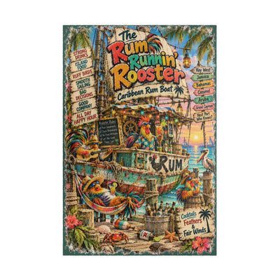 The Rum Runnin' Rooster Caribbean Rum Boat jigsaw puzzle – original artwork by The Glass Tattoo Company