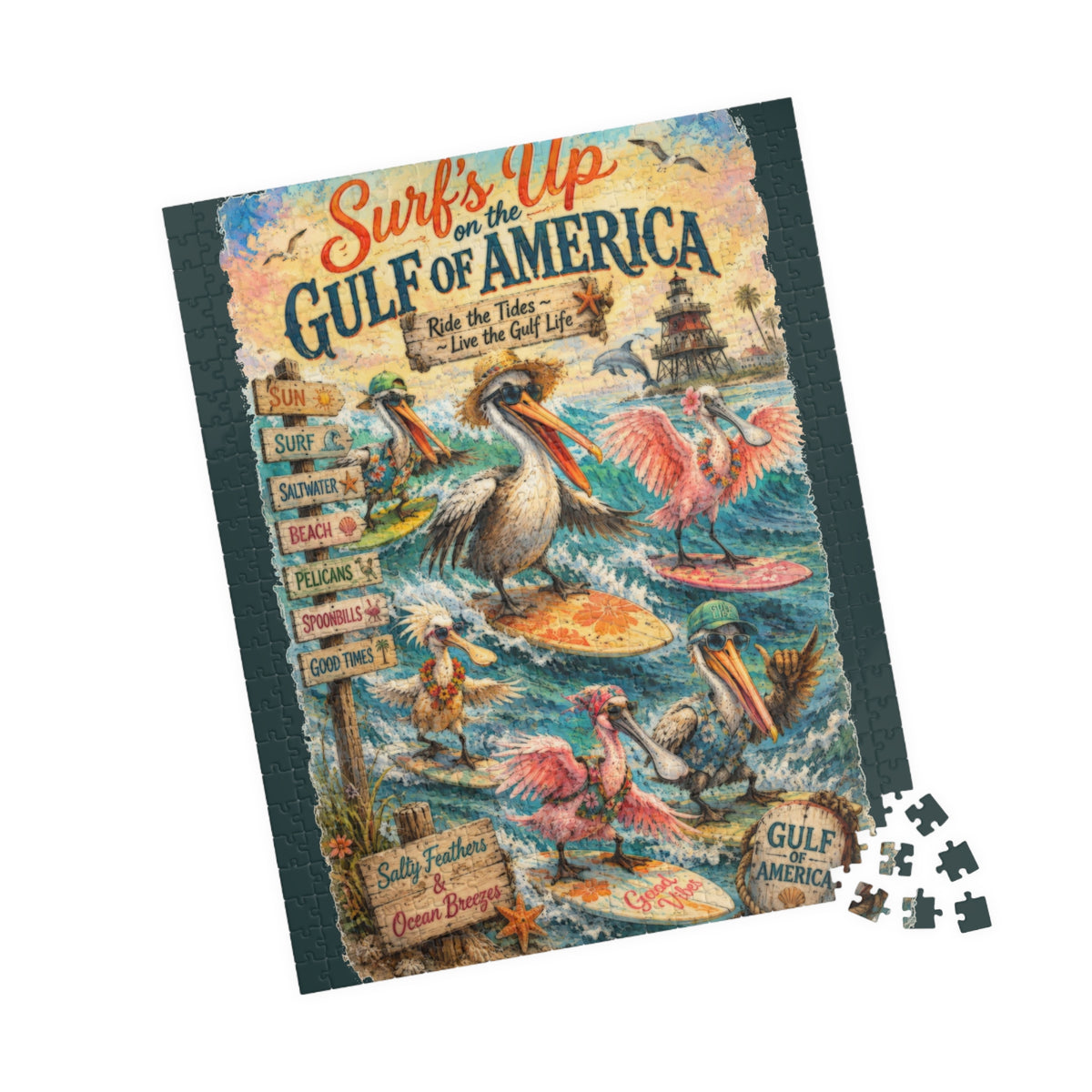 Surf's Up on the Gulf of America jigsaw puzzle, alternate view 6