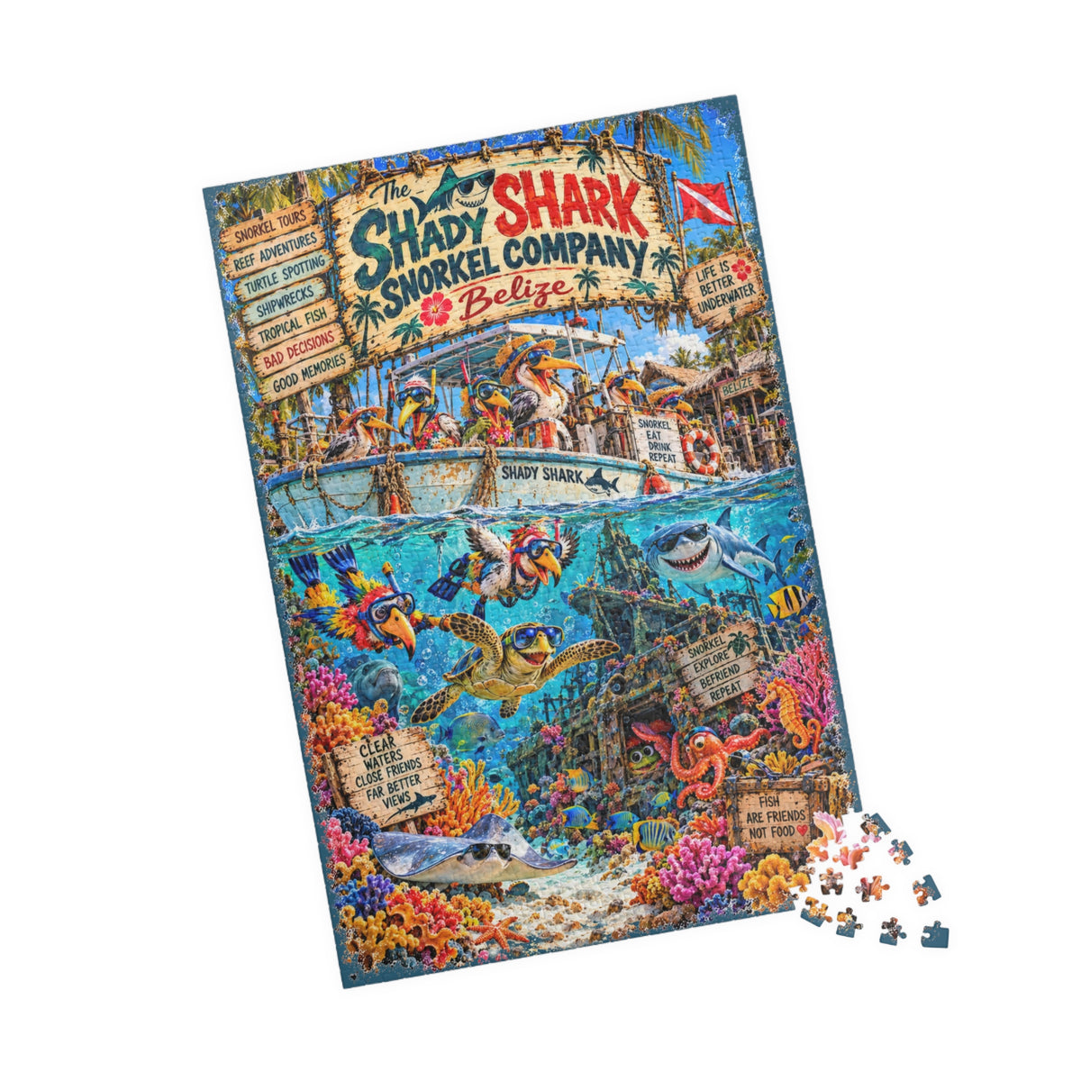 The Shady Shark Snorkel Company Jigsaw Puzzle