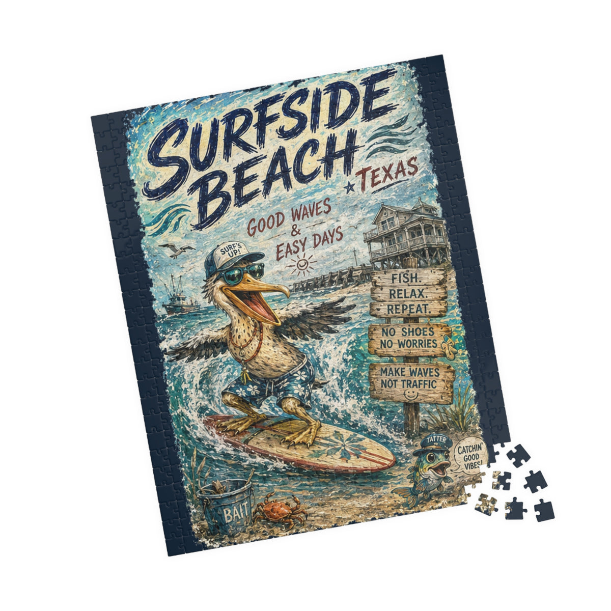 Surfside Beach Texas jigsaw puzzle, alternate view 6
