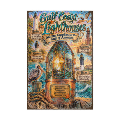 Gulf Coast Lighthouses jigsaw puzzle – original artwork by The Glass Tattoo Company