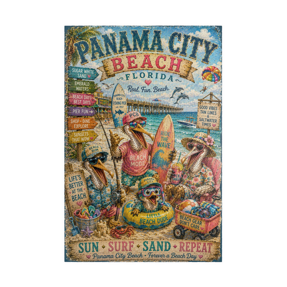 Panama City Beach Florida jigsaw puzzle – original artwork by The Glass Tattoo Company