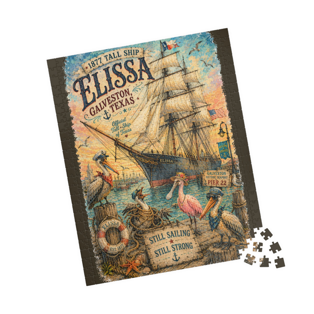 Elissa 1877 Tall Ship jigsaw puzzle, alternate view 6