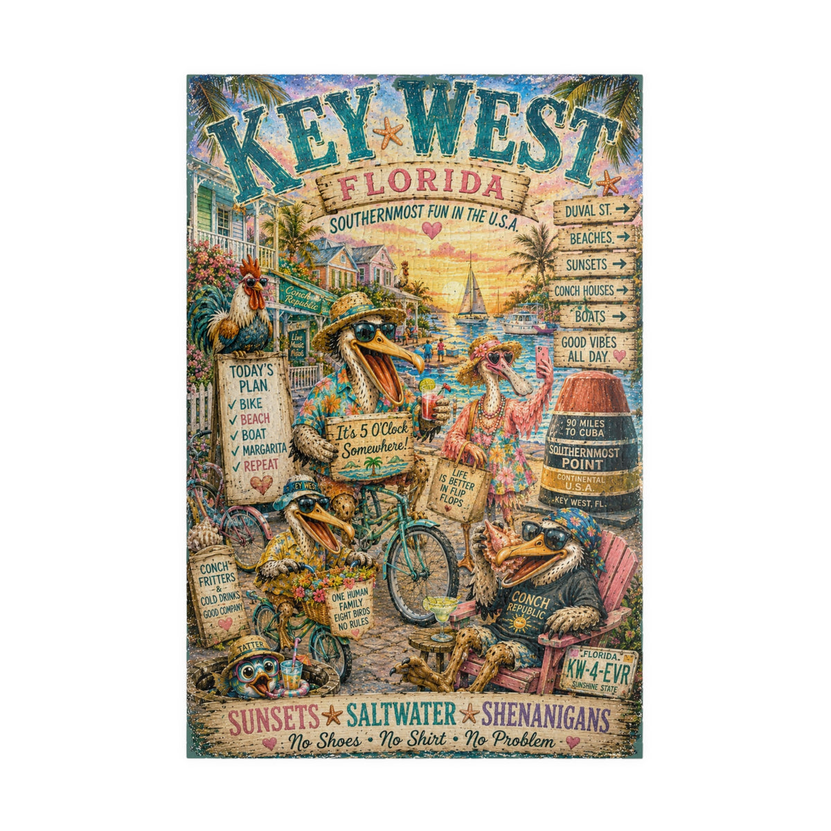 Key West Florida jigsaw puzzle – original artwork by The Glass Tattoo Company