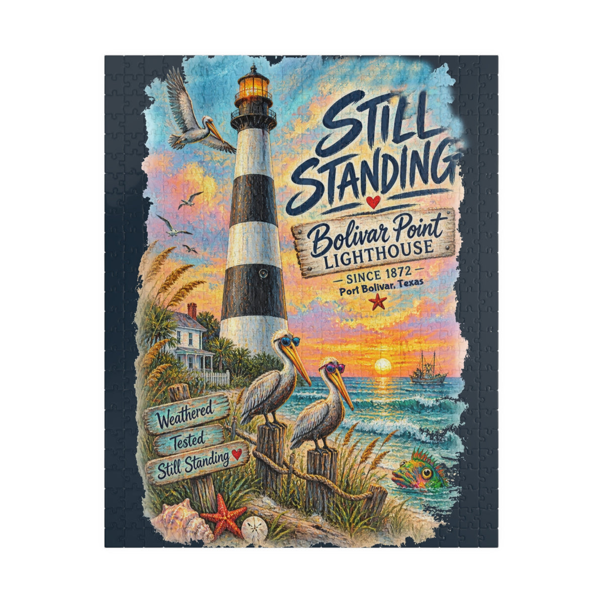 Still Standing - Bolivar Point Lighthouse jigsaw puzzle, alternate view 1