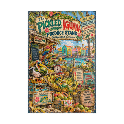 The Pickled Iguana Produce Stand jigsaw puzzle – original artwork by The Glass Tattoo Company