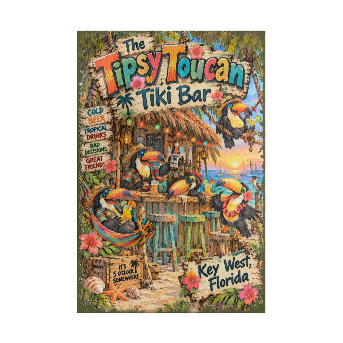 Tipsy Toucan Tiki Bar Jigsaw Puzzle