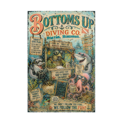 Bottoms Up Diving Co. – Roatán, Honduras jigsaw puzzle – original artwork by The Glass Tattoo Company