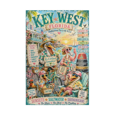 Key West Florida - Conch Crew jigsaw puzzle – original artwork by The Glass Tattoo Company