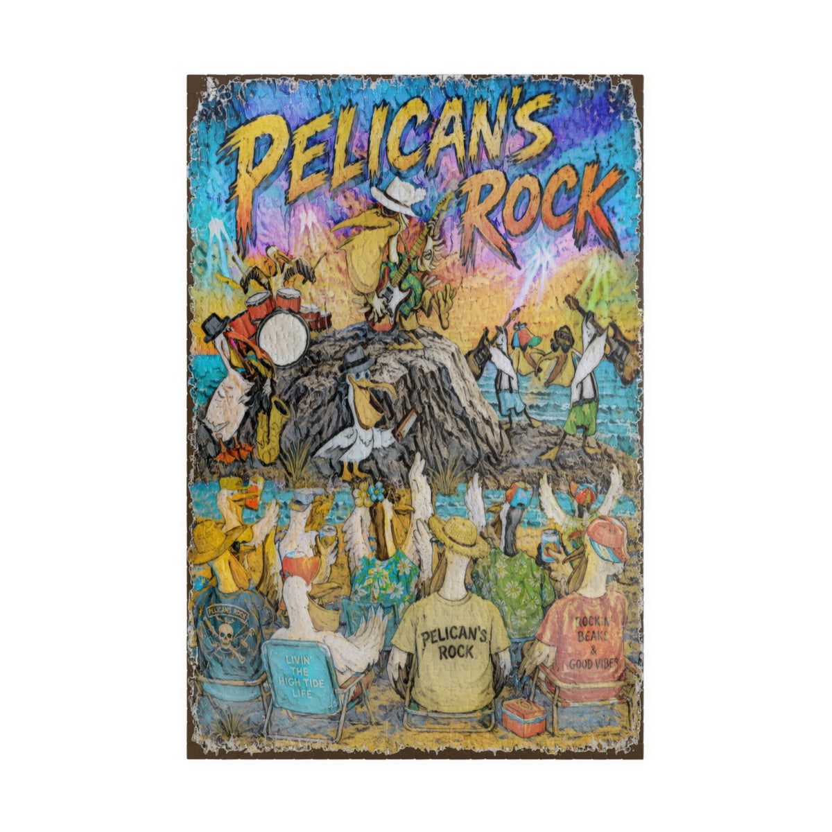 Pelican's Rock jigsaw puzzle – original artwork by The Glass Tattoo Company