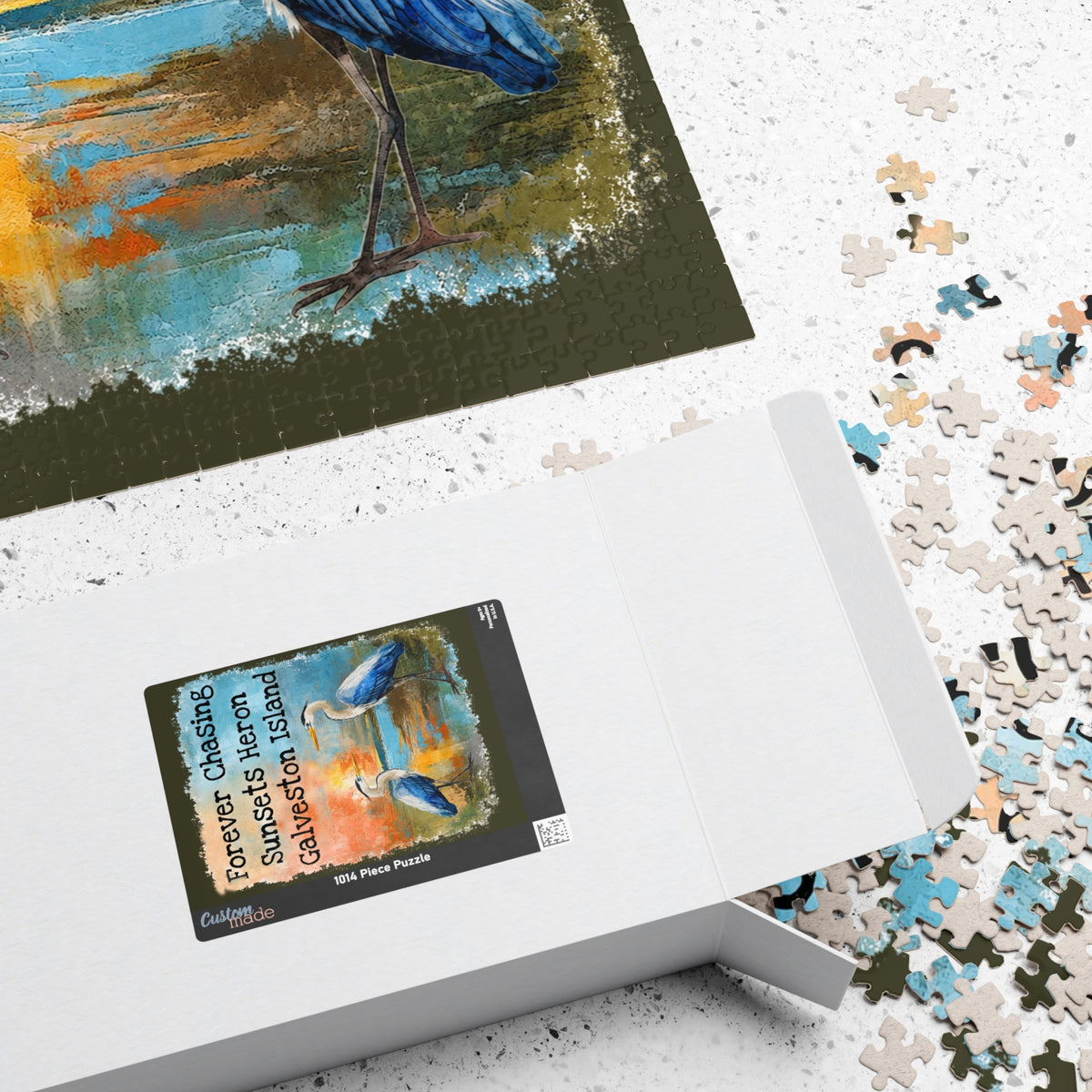 Forever Chasing Sunsets Heron Galveston Island jigsaw puzzle, alternate view 4