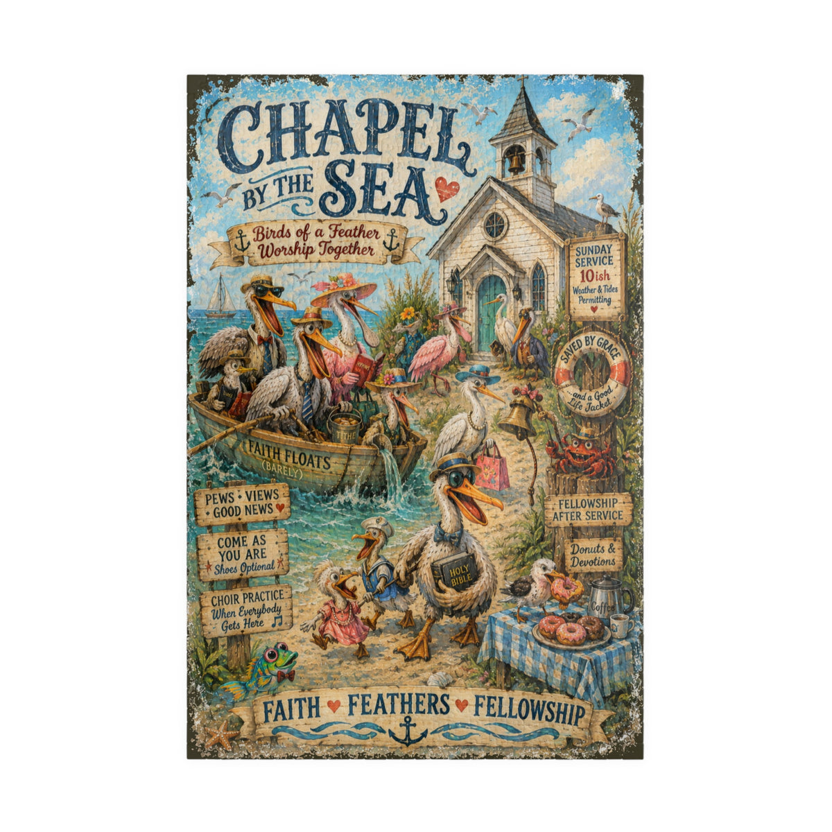 Chapel by the Sea jigsaw puzzle – original artwork by The Glass Tattoo Company