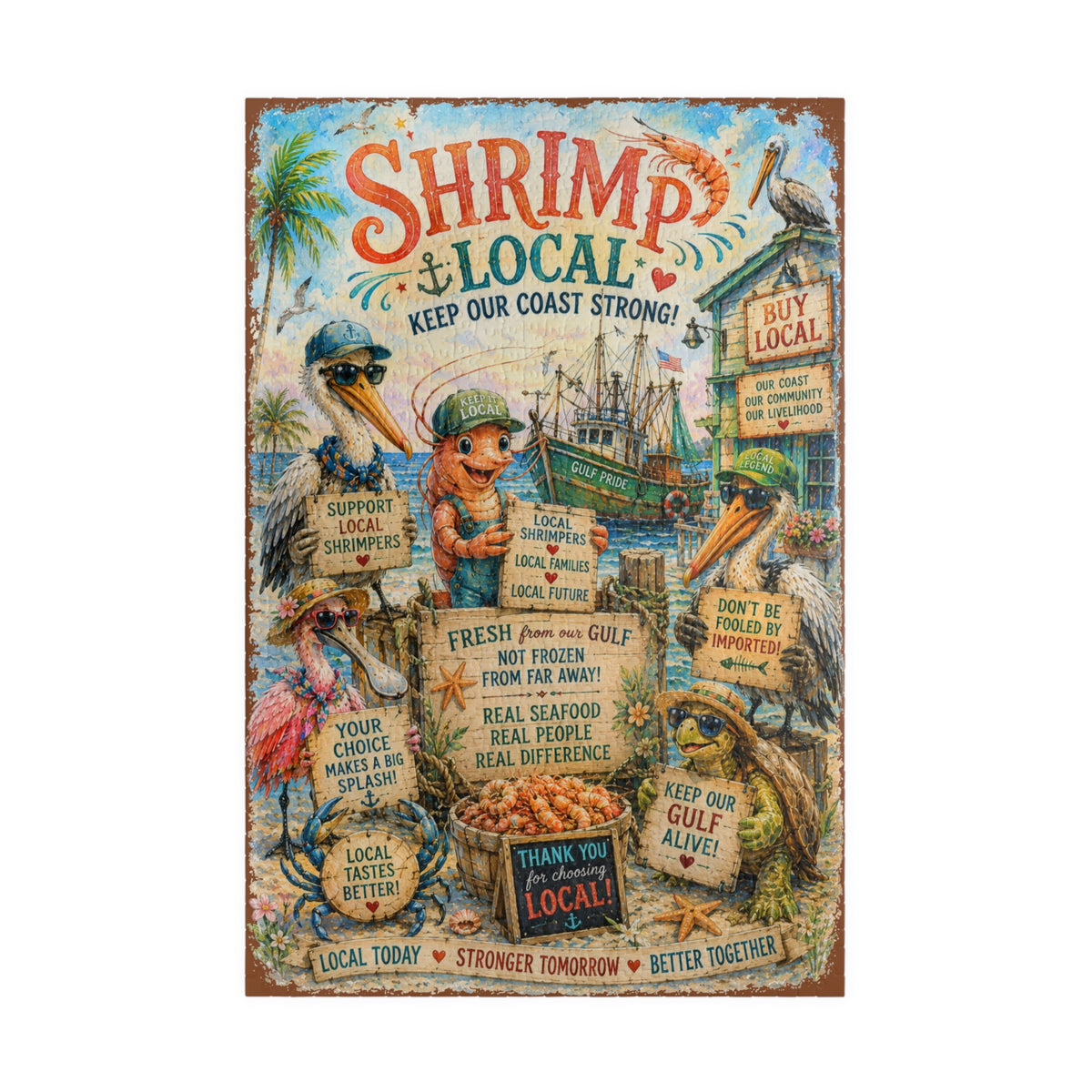 Shrimp Local jigsaw puzzle – original artwork by The Glass Tattoo Company