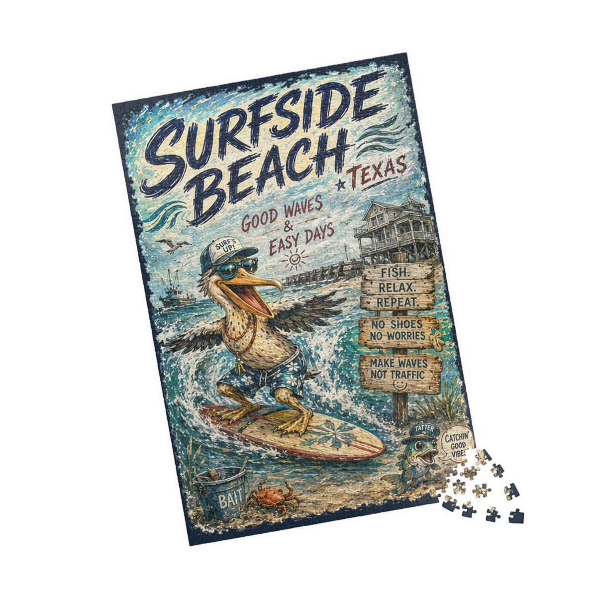 Surfside Beach Texas jigsaw puzzle, alternate view 3