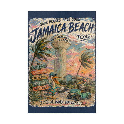 Jamaica Beach Texas jigsaw puzzle – original artwork by The Glass Tattoo Company