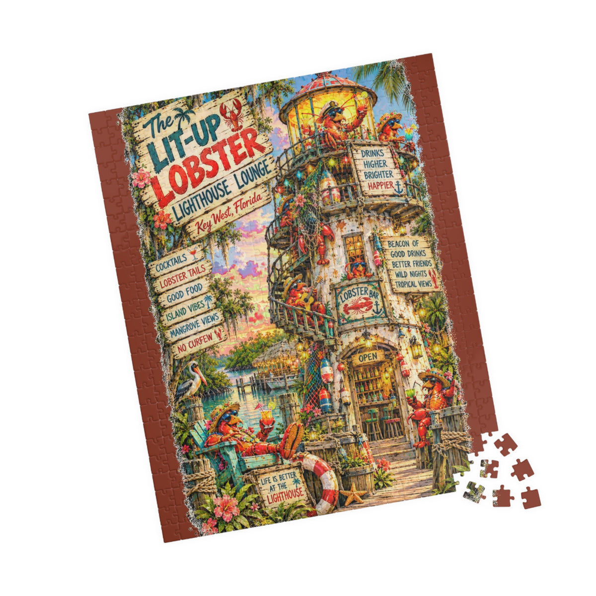 The Lit-Up Lobster Lighthouse Lounge Jigsaw Puzzle