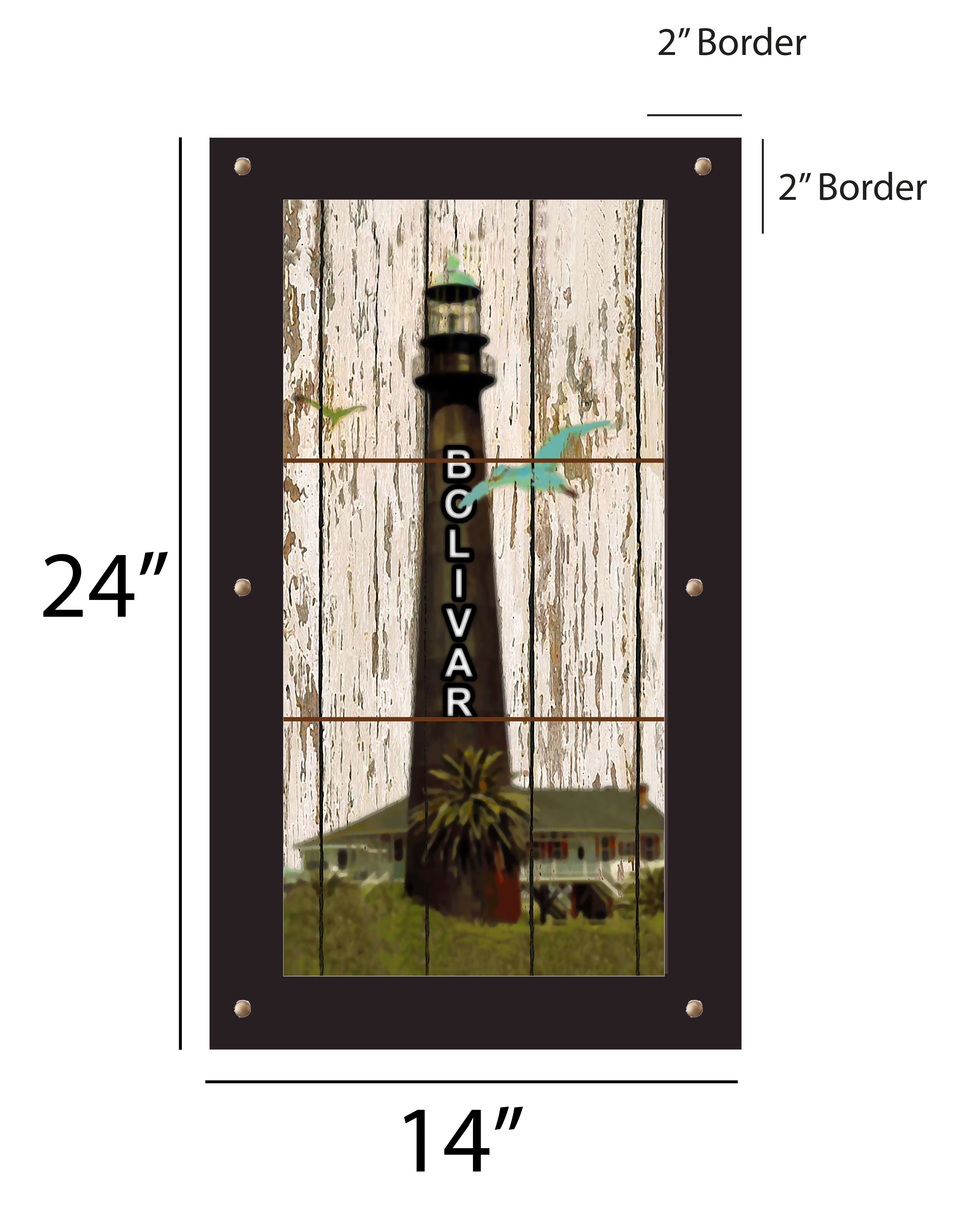 Bolivar Lighthouse Outdoor Art - 14x24 inch