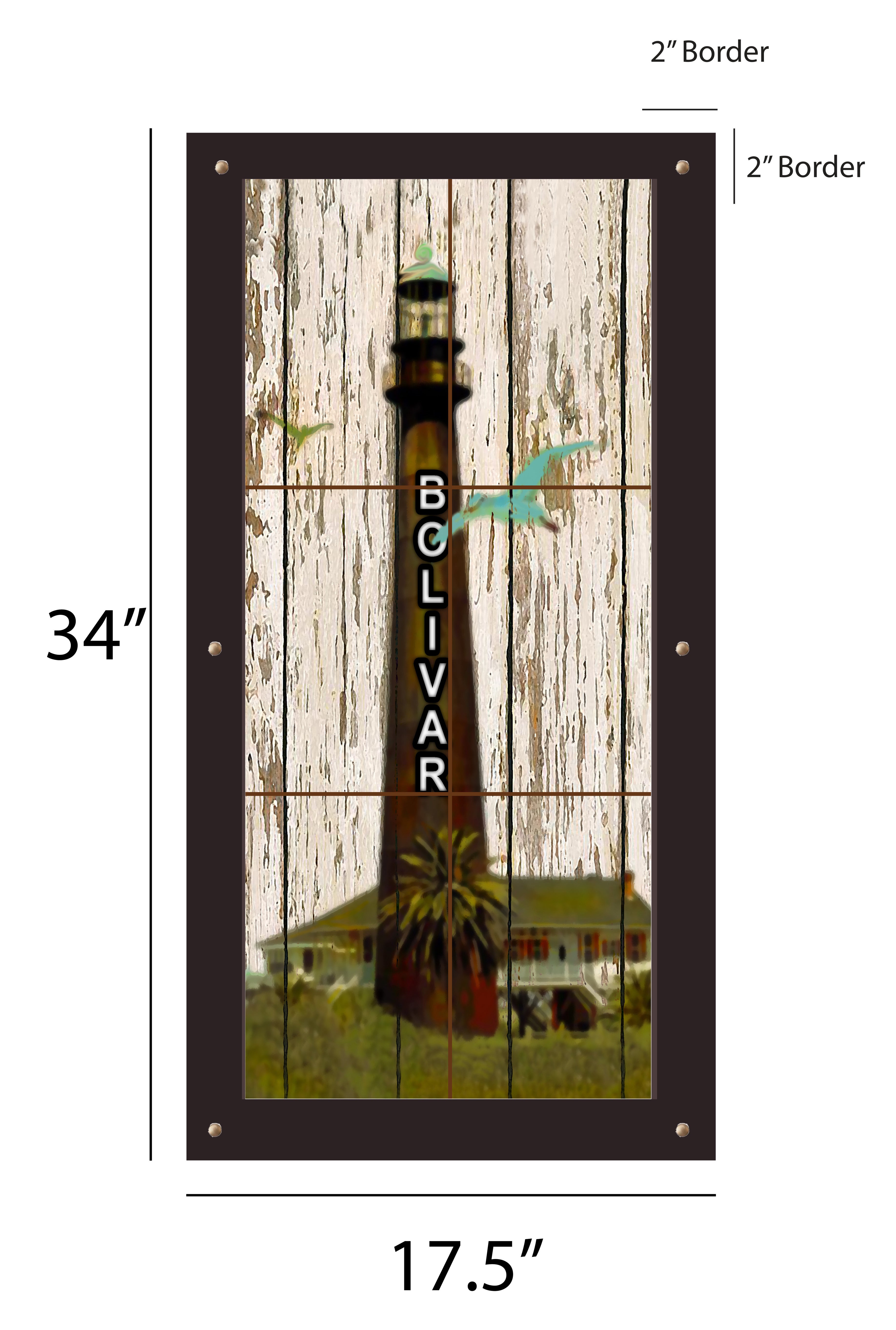 Bolivar Lighthouse Outdoor Art - 17.5x34 inch