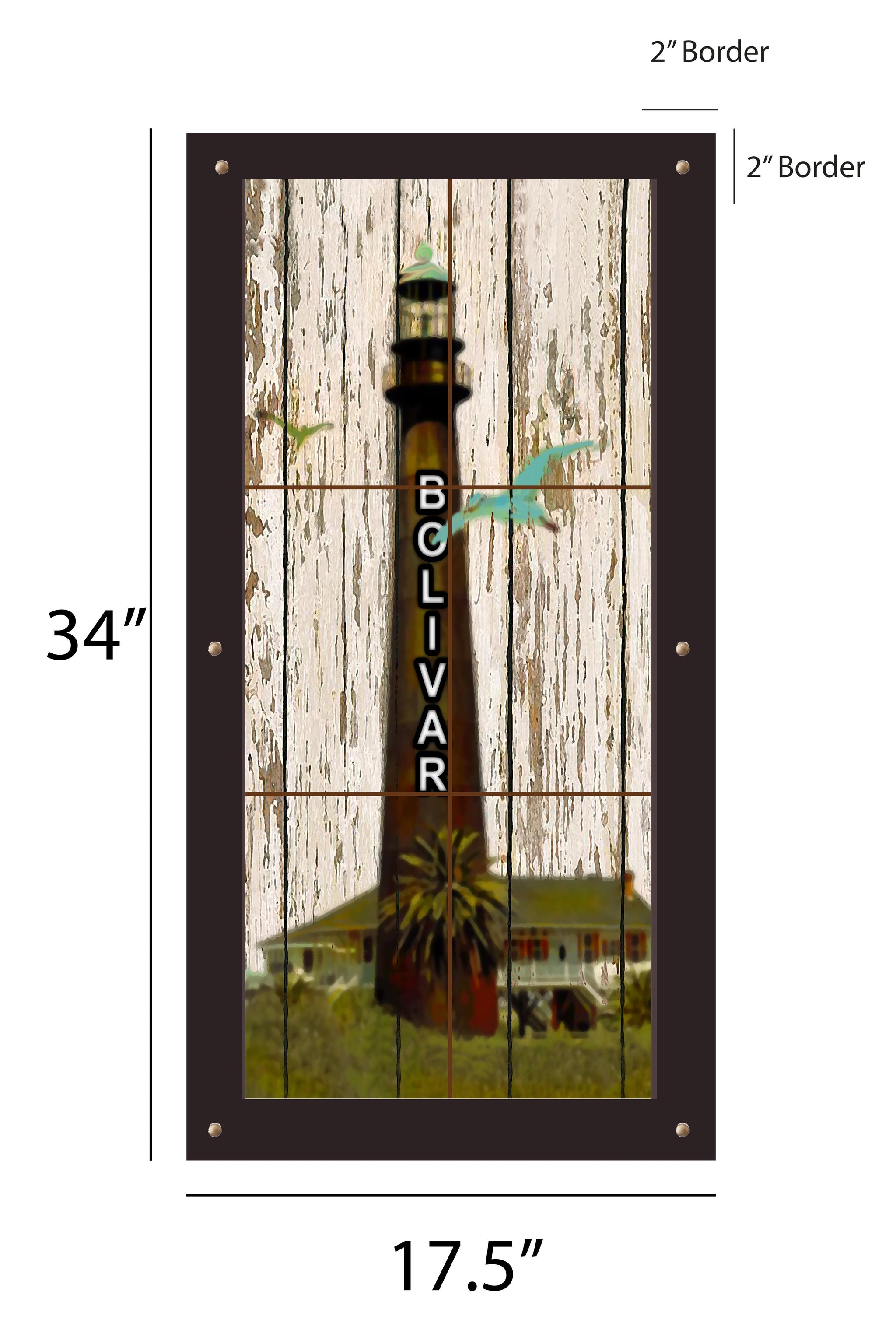 Bolivar Lighthouse Outdoor Art - 17.5x34 inch