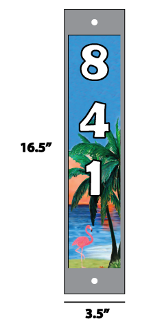 Borderless Address - Flamingo with Palm