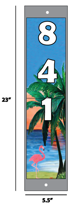 Borderless Address - Flamingo with Palm