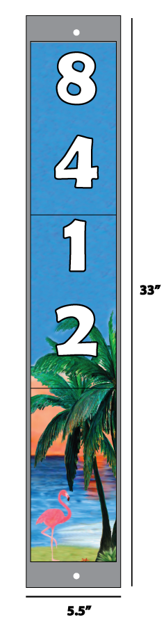 Borderless Address - Flamingo with Palm