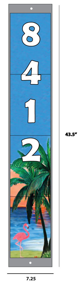 Borderless Address - Flamingo with Palm