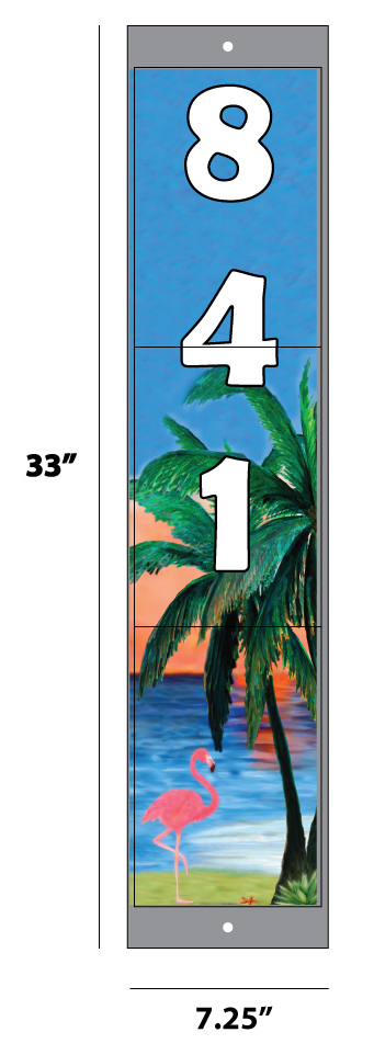 Borderless Address - Flamingo with Palm