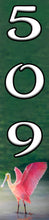 Spoonbill with Green Background - 4x4 Post - Address Numbers