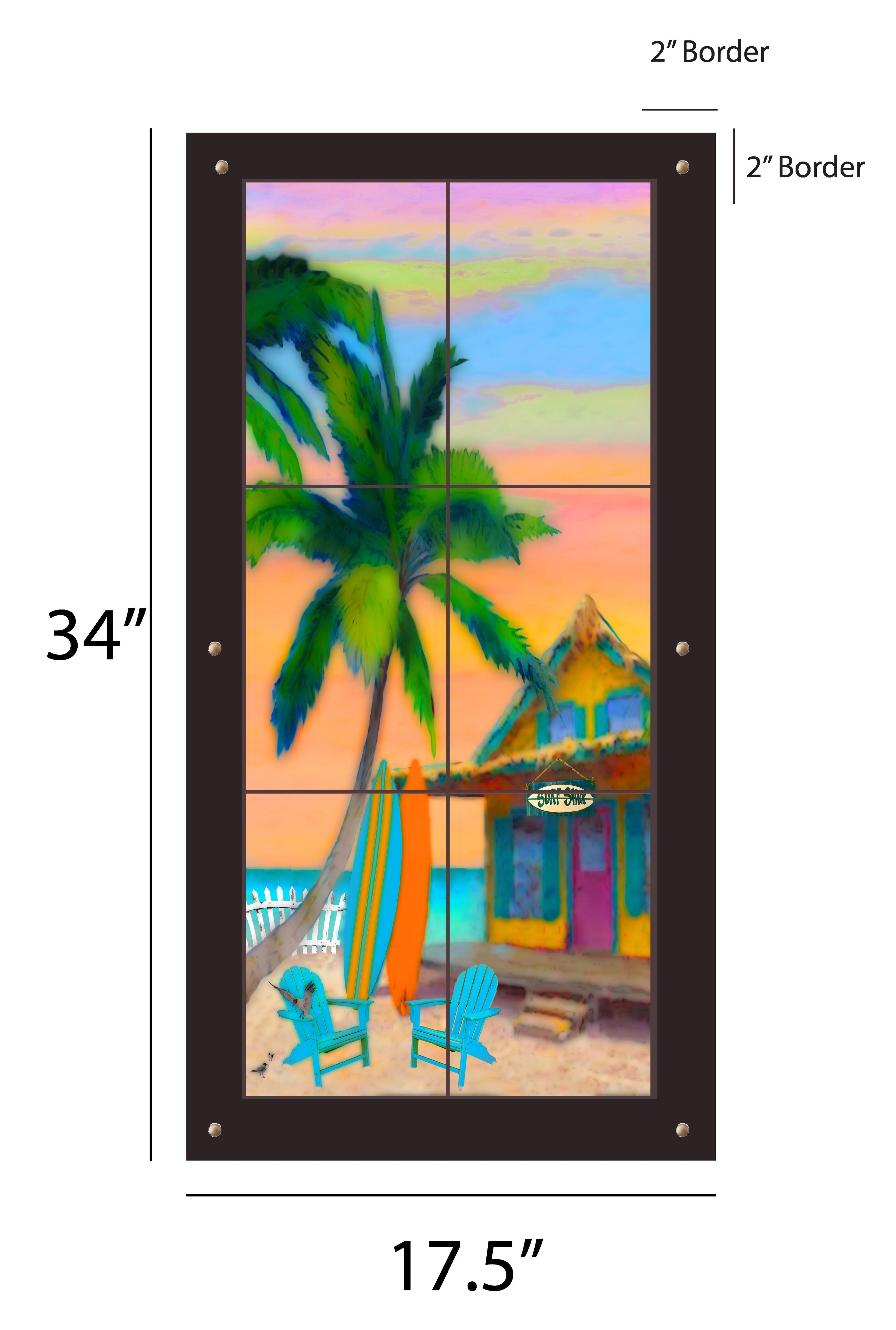 Hang Ten Outdoor Art - 17.5x34 inch
