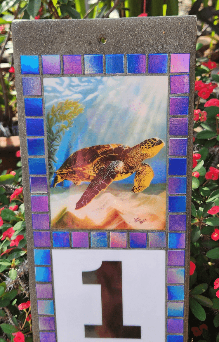 Lori's Turtle with Broadway Blue outer border tiles