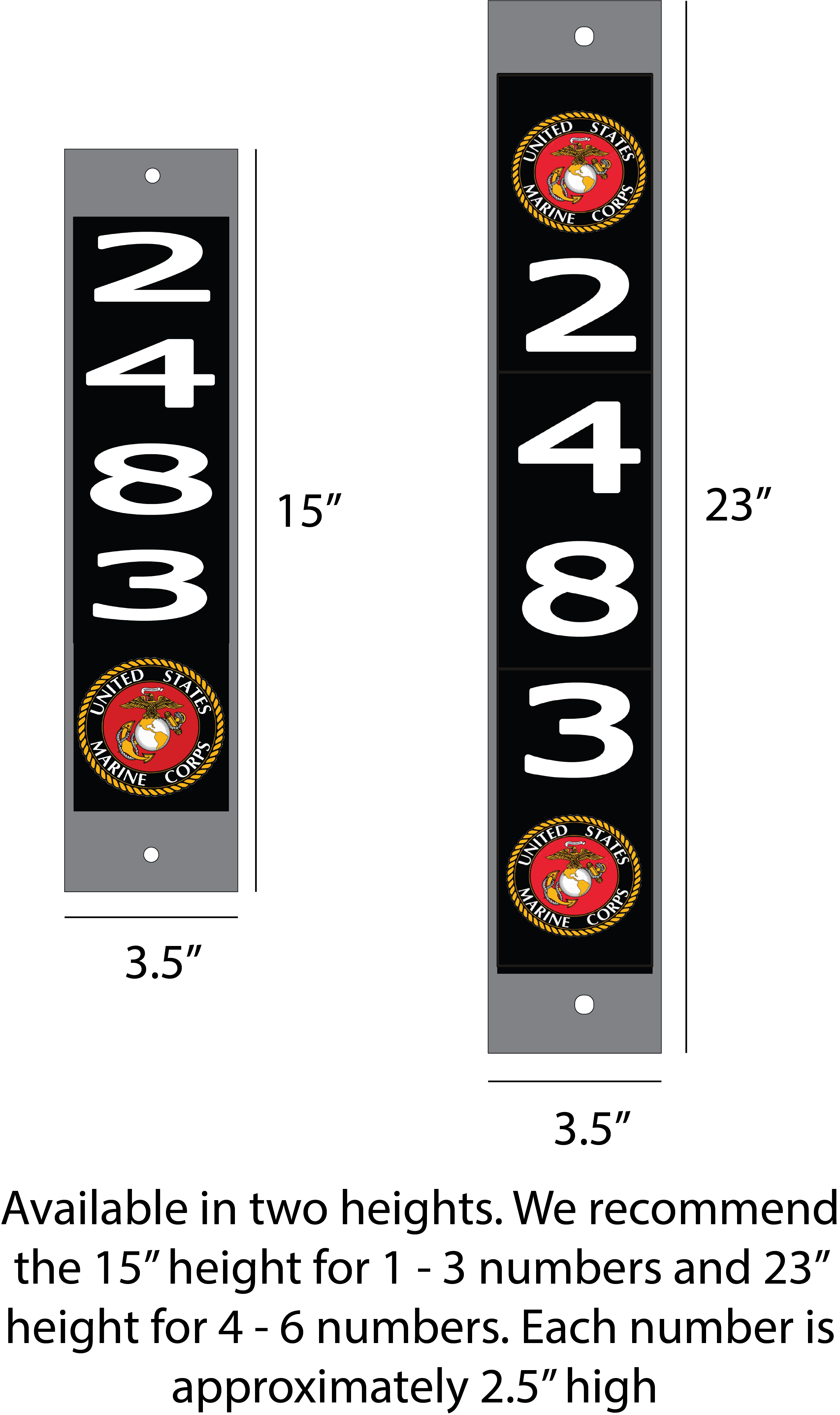 Marines - 4x4 Post - Address Numbers