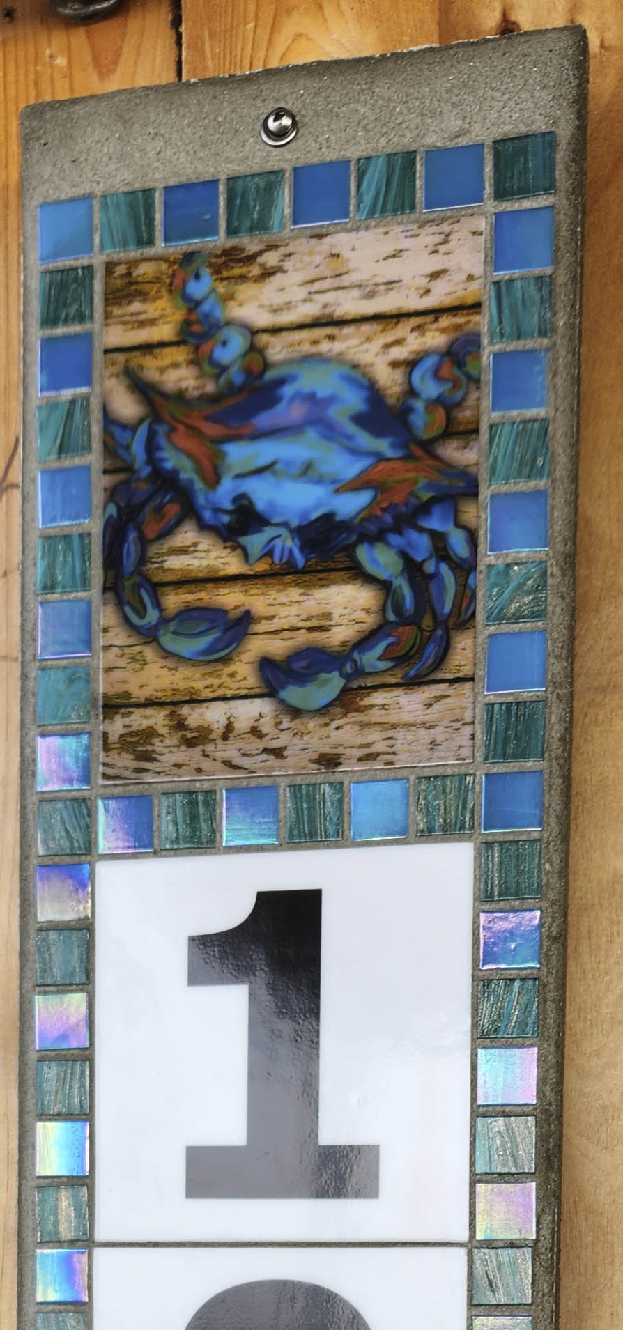 Crab Blues with teal & Bel Air Blue outer borders