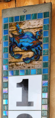 Crab Blues with teal & Bel Air Blue outer borders