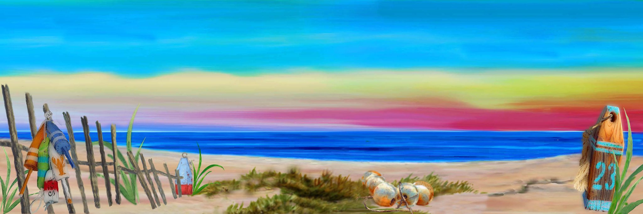 Buoys on the shore