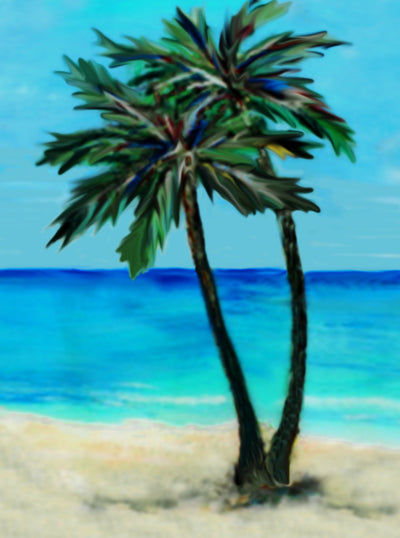 Calm Palms - 6.75" Top - The Glass Tattoo Sign Company