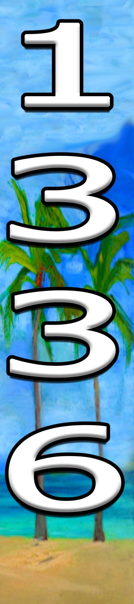 Calm Shores - 4x4 Post - Address Numbers - The Glass Tattoo Sign Company
